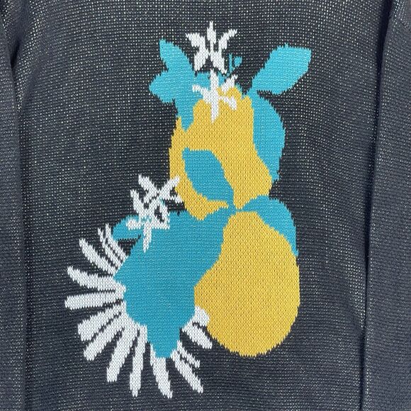 Duvin Sweater Mens L Black Beach Club Knit Pullover Two Sided‎ Graphic Design - Picture 12 of 14